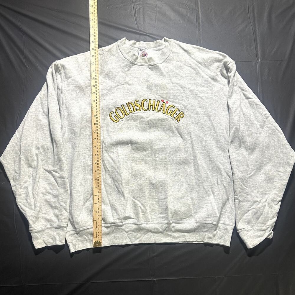 Goldschlager Sweatshirt Mens XL Gray Embroidered Crewneck Pullover